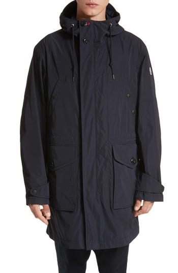 Men's Moncler Guiers Long Raincoat - Blue