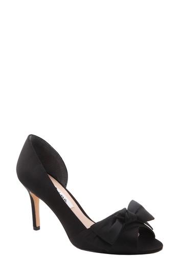 Women's Nina Forbes Ii Peep Toe Pump .5 M - Black