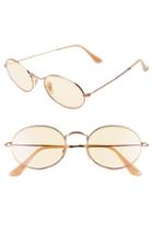 Women's Ray-ban Evolve 54mm Polarized Oval Sunglasses - Gold/ Yellow Solid