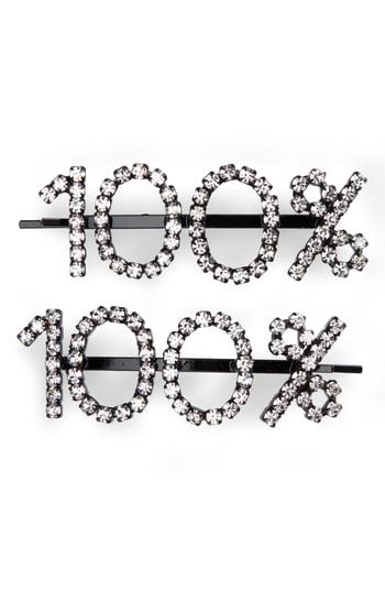 Ashley Williams Set Of 2 100 Percent Crystal Hairpins, Size - None