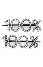 Ashley Williams Set Of 2 100 Percent Crystal Hairpins, Size - None