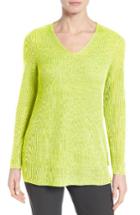 Women's Eileen Fisher V-neck Organic Linen Sweater - Yellow
