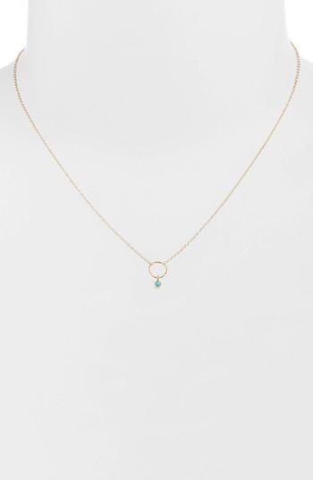 Women's Zoe Chicco Dangling Turquoise Circle Pendant Necklace
