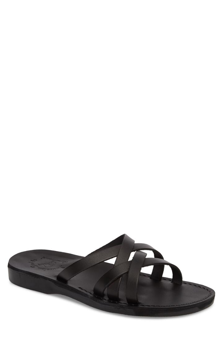 Men's Jerusalem Sandals Gad Cross Strap Slide Sandal -8.5us / 41eu - Black