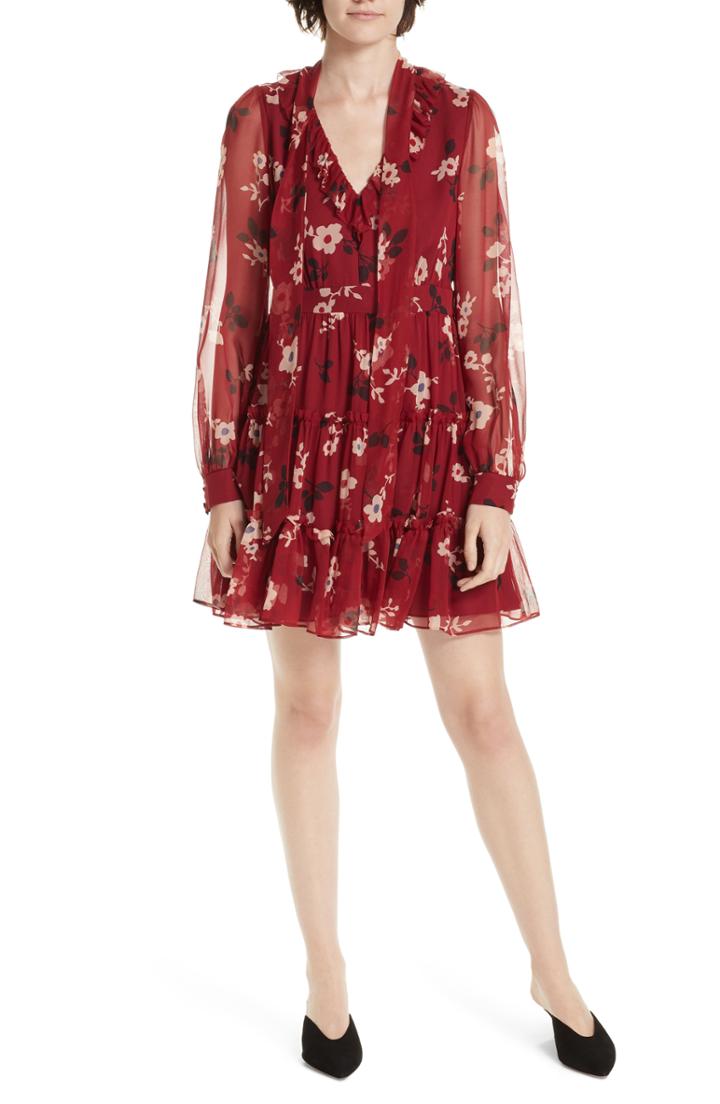Women's Kate Spade New York Camelia Silk Chiffon Minidress