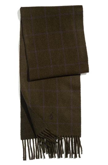 Polo Ralph Lauren Windowpane Double Face Scarf Loden Windowpane/ Glen Plaid One Size