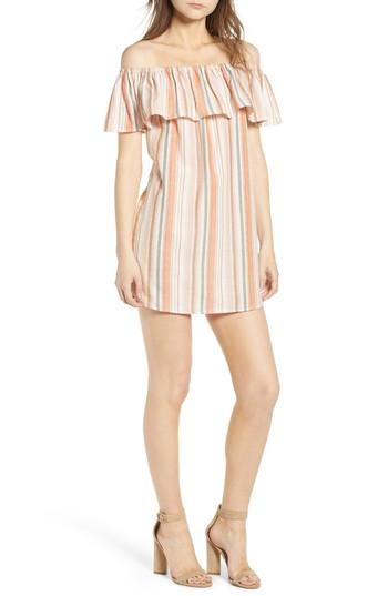 Women's Bishop + Young Sunset Stripe Off The Shoulder Dress - Orange