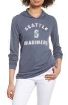 Women's '47 Campbell Seattle Mariners Rib Knit Hooded Top - Black