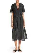 Women's Frame Lace-up Midi Dress