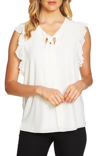 Women's Cece Ruffle Cap Sleeve Top - Ivory