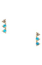 Women's Wwake Counting Collection Three-step Opal & Diamond Statement Earrings