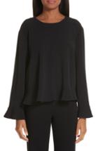Women's Stella Mccartney Flutter Sleeve Cady Blouse Us / 34 It - Black