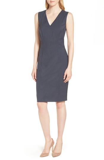 Women's Boss Dalouise Stretch Wool Sheath Dress - Blue