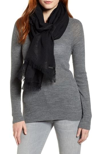 Women's Michael Michael Kors Metallic Paisley Oblong Scarf, Size - Black