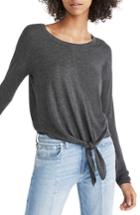 Women's Madewell Modern Tie Front Sweater - Grey
