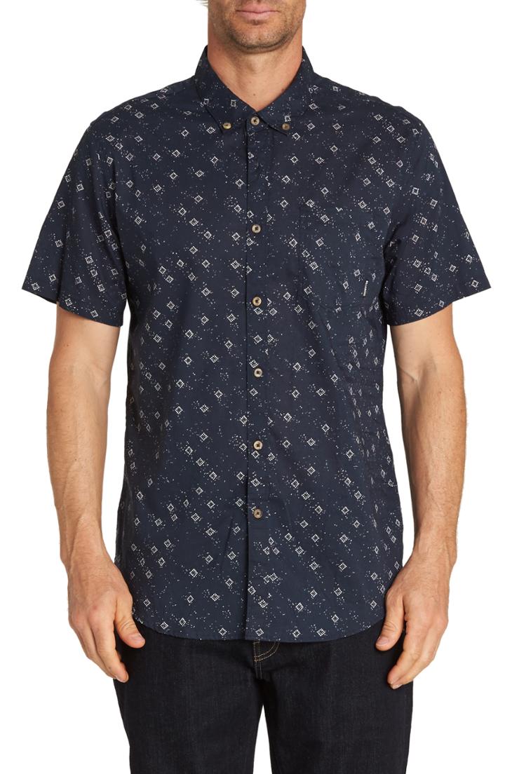 Men's Billabong Sundays Mini Woven Shirt, Size - Blue/green