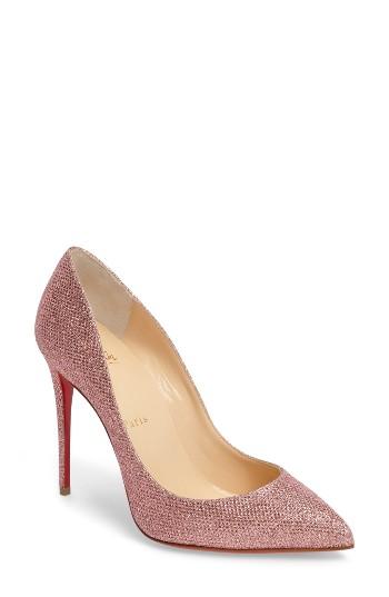 Women's Christian Louboutin Pigalle Follies Woven Glitter Pump Us / 36eu - Beige