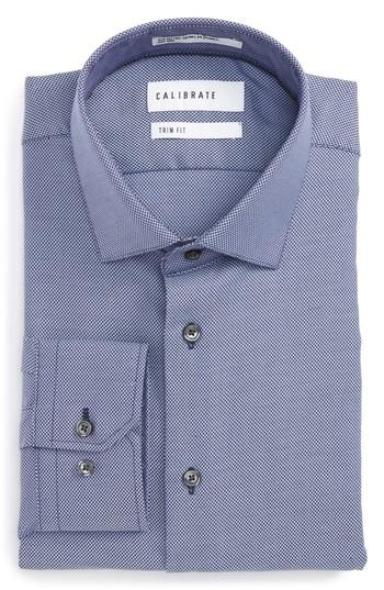 Men's Calibrate Trim Fit Dress Shirt .5 32/33 - Blue