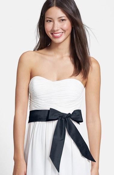 Women's L. Erickson Silk Charmeuse Narrow Sash, Size - Cornflower