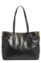 Miu Miu Small Calfskin Leather Shopper - Ivory
