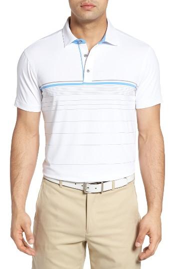 Men's Bobby Jones Tyson Tech Stripe Golf Polo - White