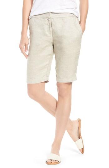 Women's Eileen Fisher Organic Linen Blend Walking Shorts - Beige