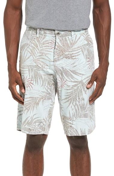 Men's Original Paperbacks Havana Print Linen Shorts - Blue