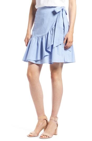Women's 1901 Ruffle Chambray Miniskirt - Blue