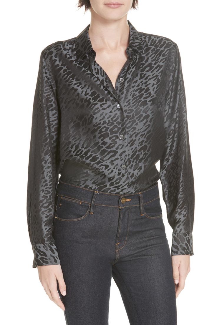 Women's Equipment Essential Silk Blend Shirt, Size - Black