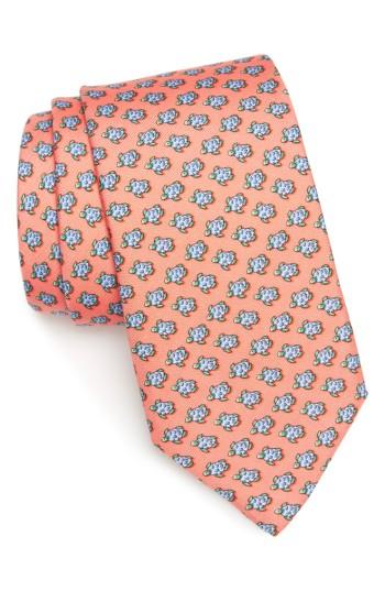 Men's Vineyard Vines Turtle Silk Tie, Size - Coral