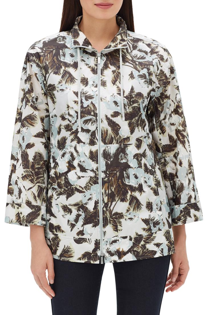 Women's Lafayette 148 New York Baylor Palm Print Topper