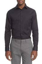 Men's Armani Collezioni Slim Fit Twill Dress Shirt - Black