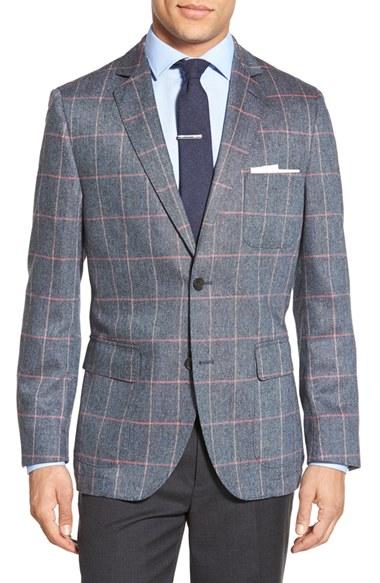 Men's Flynt Windowpane Silk Sport Coat