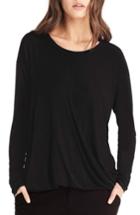 Women's Michael Stars Faux Wrap Top, Size - Black