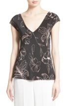 Women's Diane Von Furstenberg Floral Faux Wrap Silk Blouse