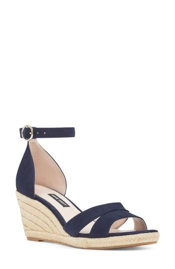 Women's Nine West Jeranna Espadrille Wedge Sandal M - Blue