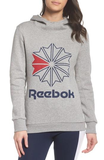 Women's Reebok Starcrest Fleece Hoodie - Grey