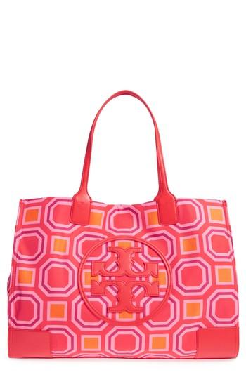 Tory Burch Ella Octagon Print Nylon Tote - Pink