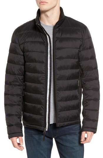 Men's Black Rivet Water Resistant Packable Puffer Jacket, Size - Black