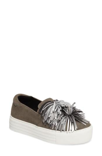 Women's Kenneth Cole New York Jayson Pom Platform Sneaker M - Grey