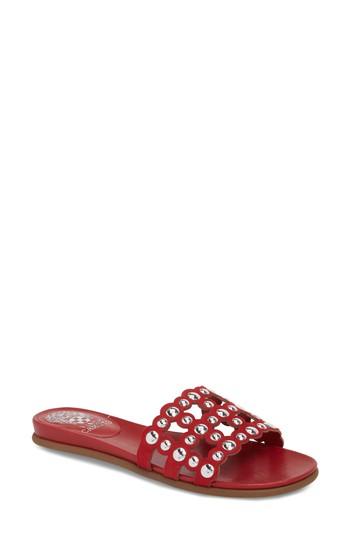 Women's Vince Camuto Ellanna Studded Slide Sandal M - Red