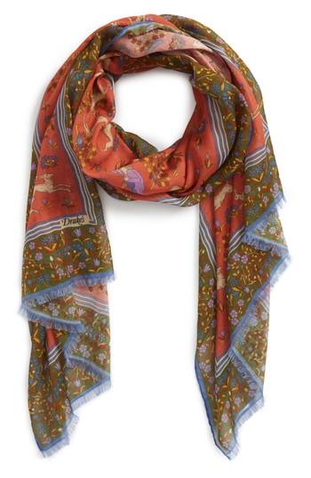 Men's Drakes Hunting Print Scarf, Size - Coral