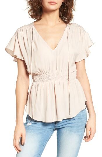 Women's Astr The Label Shirred Peplum Top