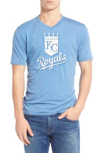 Men's Red Jacket 'kansas City Royals - Calumet' Graphic V-neck T-shirt, Size - Blue