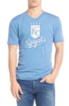 Men's Red Jacket 'kansas City Royals - Calumet' Graphic V-neck T-shirt, Size - Blue