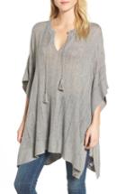 Women's Splendid Pebble Poncho Sweater /small - Grey