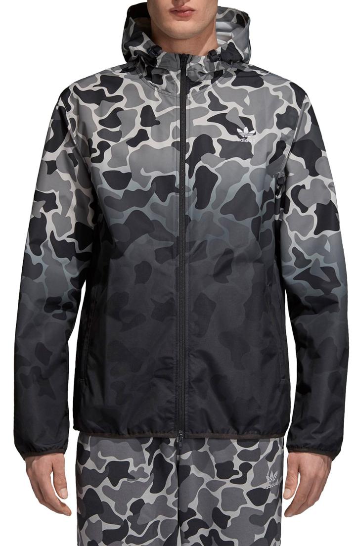 Men's Adidas Orignals Camo Dip Dye Windbreaker, Size - Green