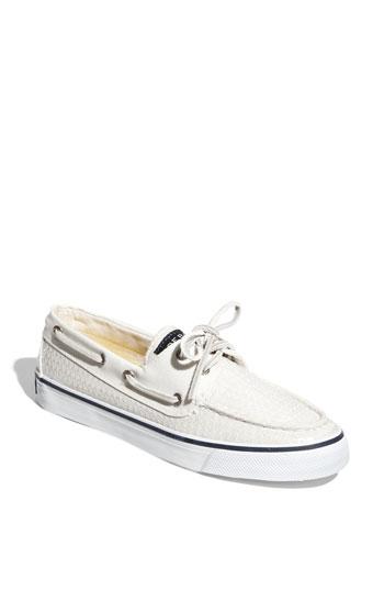 Sperry Top-Sider 'Bahama' Sequined Boat Shoe White Sequins 8 M