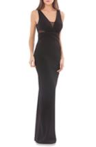 Women's Js Collections Cross Front Stretch Crepe Column Gown - Black