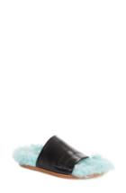 Women's Marques'almeida Genuine Shearling Slide Sandal Us / 37eu - Black